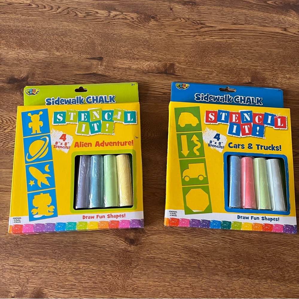 Alex Brand Sidewalk Chalk Stencils Set of 2 brand new